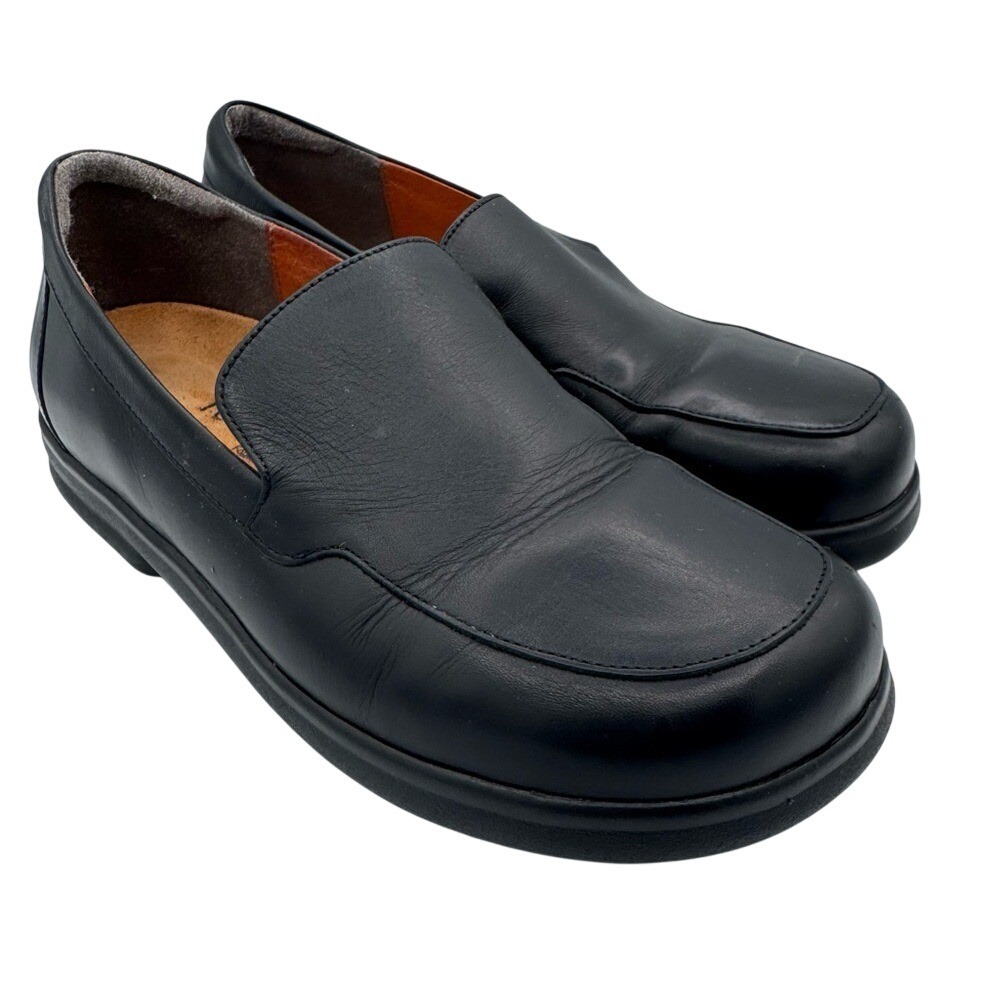 Birkenstock Footprints Black Leather Loafers Made in Germany EU 37 Women's 6-6.5